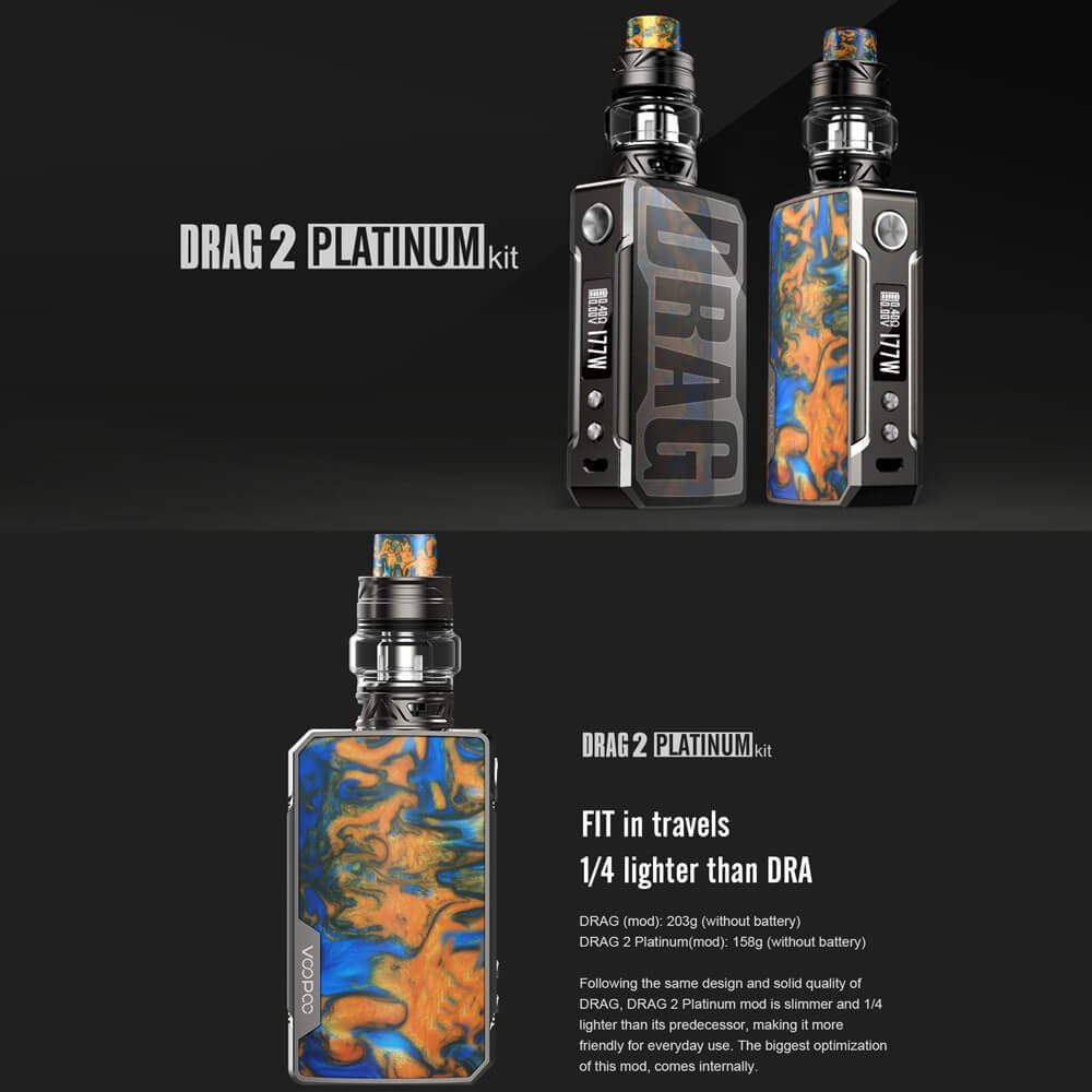 VOOPOO Drag2 Platinum Kit 電子タバコ スターターキット 筐体の仕上げ 最大出力177W : drag2-p-kit :  VAPE STEEZ - 通販 - Yahoo!ショッピング