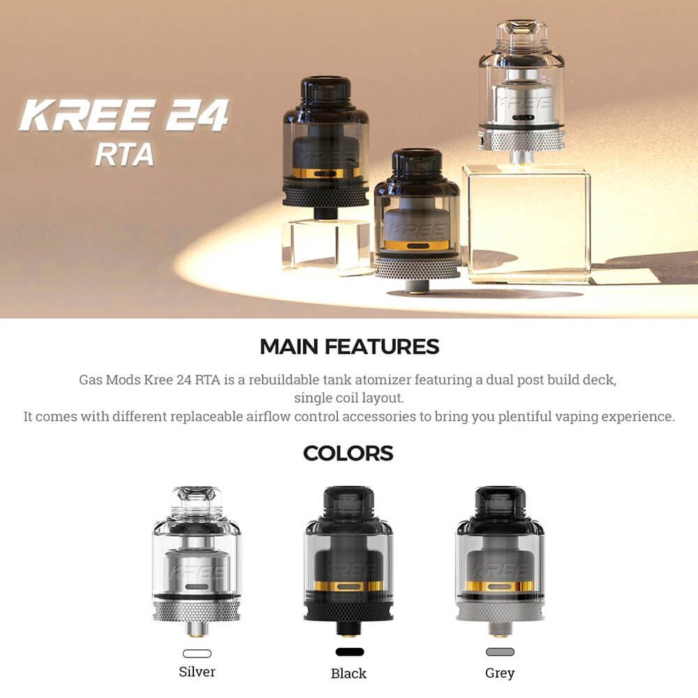 GASMODS KREE 24 RTA ガスモッズ クリー MTL タバコ吸い RBA 電子 
