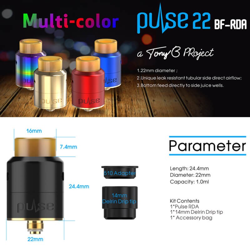 Vandy Vape Pulse 22 Bf Rda 直ドリ パルス ボトムフィーダー 正規取扱店 フレーバーチェイサー