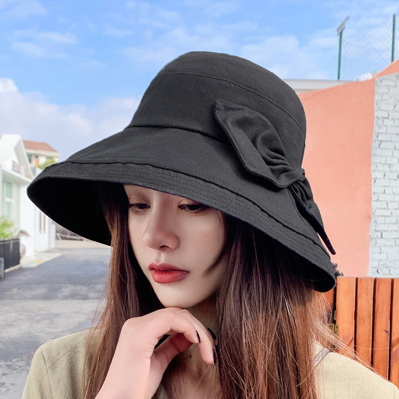 国内外の人気が集結 つば広 日焼け対策 レディース 帽子 韓国 UVカット 遮熱 ブラック ハット