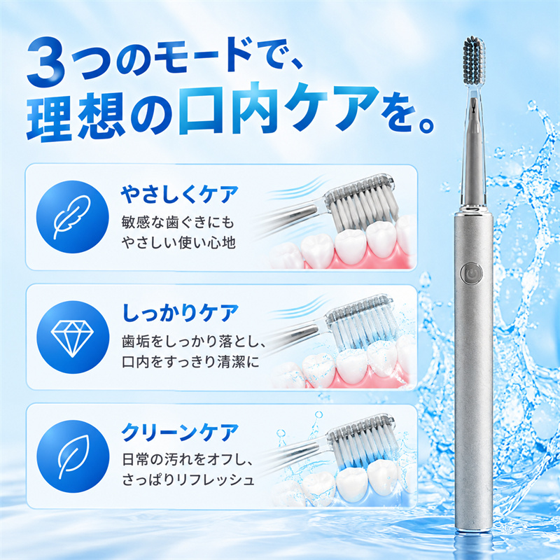 電動歯ブラシ 音波歯ブラシ 42000回/分 3モード IPX7防水 替えブラシ8