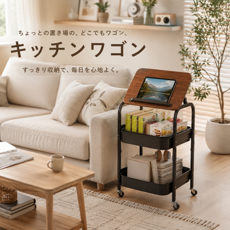 木製スチールキャスター付きラック 木製ラック（キャスター有無：キャスター付き）の商品一覧 通販