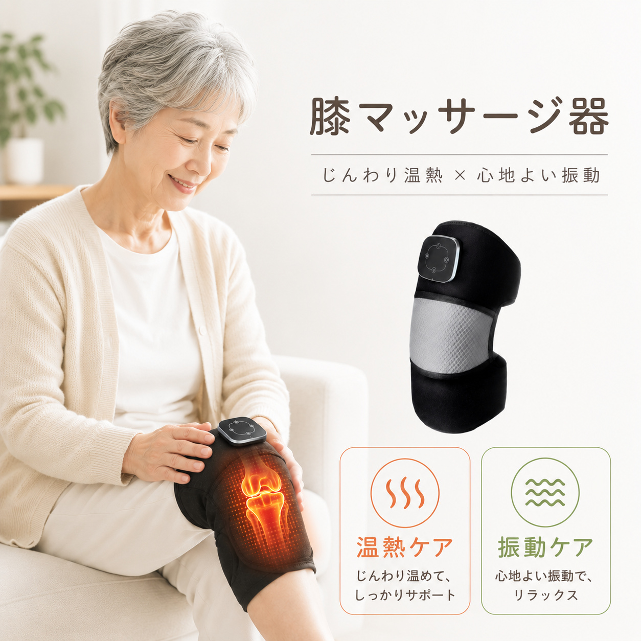 膝マッサージ器 マッサージャー 膝サポーター 膝 肩 肘 マッサージ器