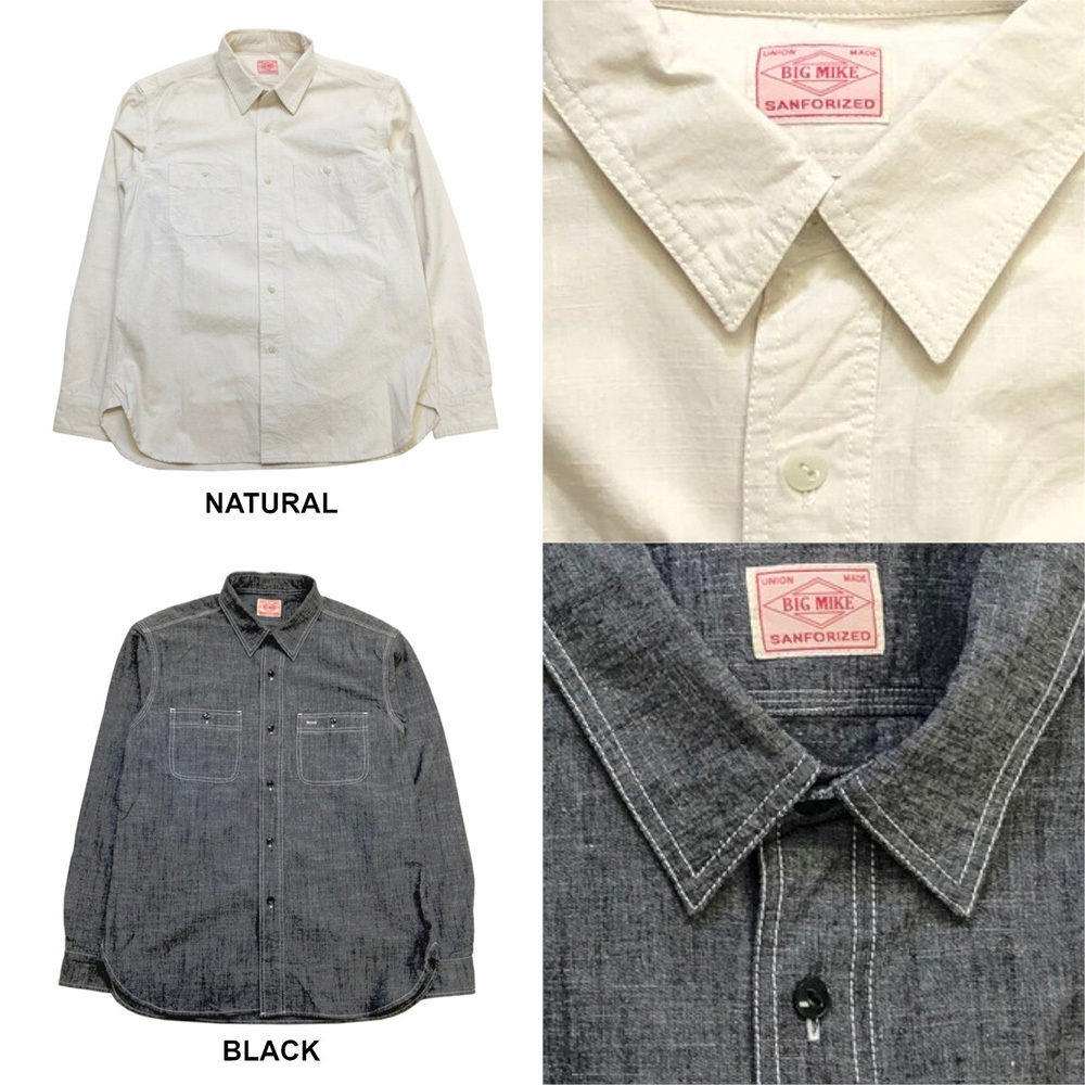 BIGMIKE ビッグマイク 102015300 L/S CHAMBRAY WORK SHIRT 長袖シャツ