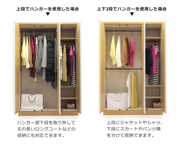 5のつく日 P最大9％〜ワードローブ クローゼット 幅120cm 完成品 服吊