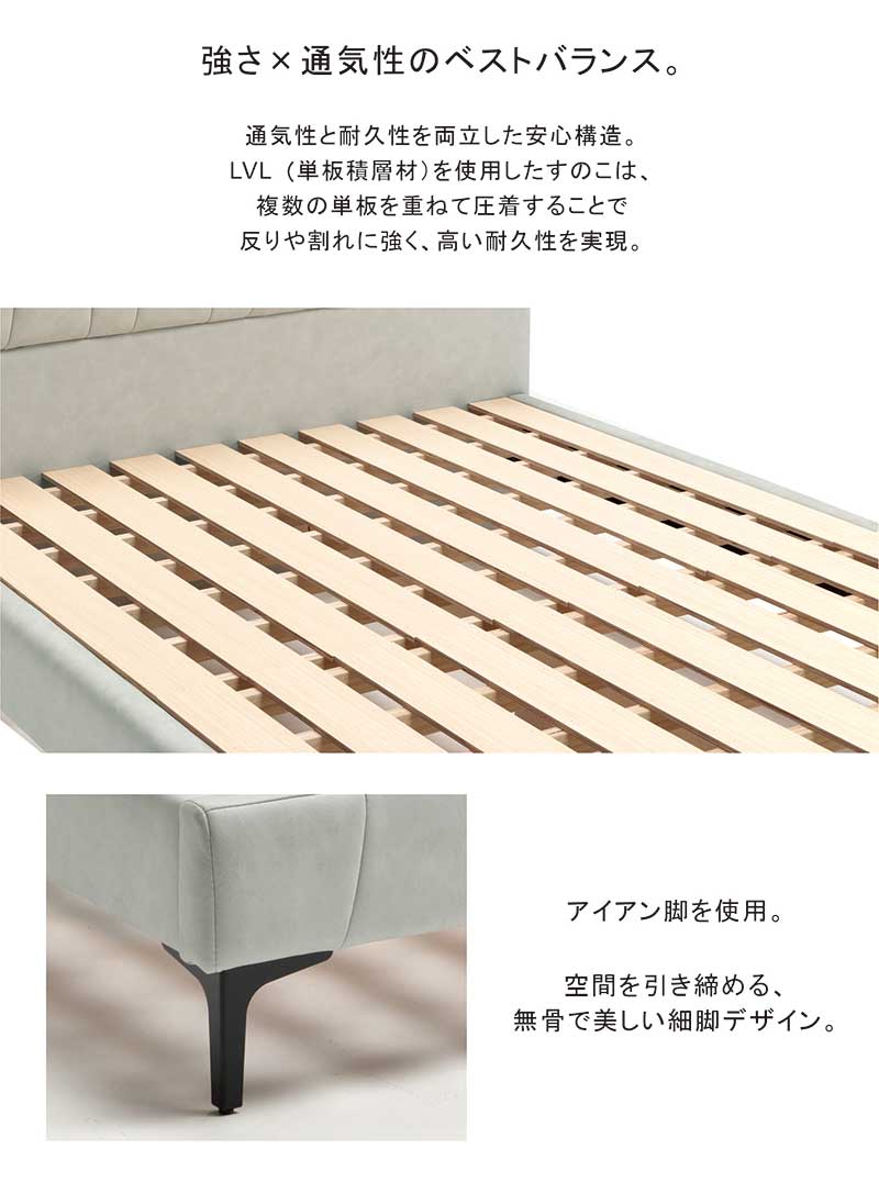 5のつく日 P最大9％〜ダブルベッド レザーファブリック すのこ