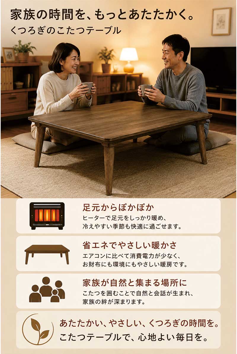 家具調こたつ 幅120cm 120×80 リビングこたつ こたつテーブル オーク