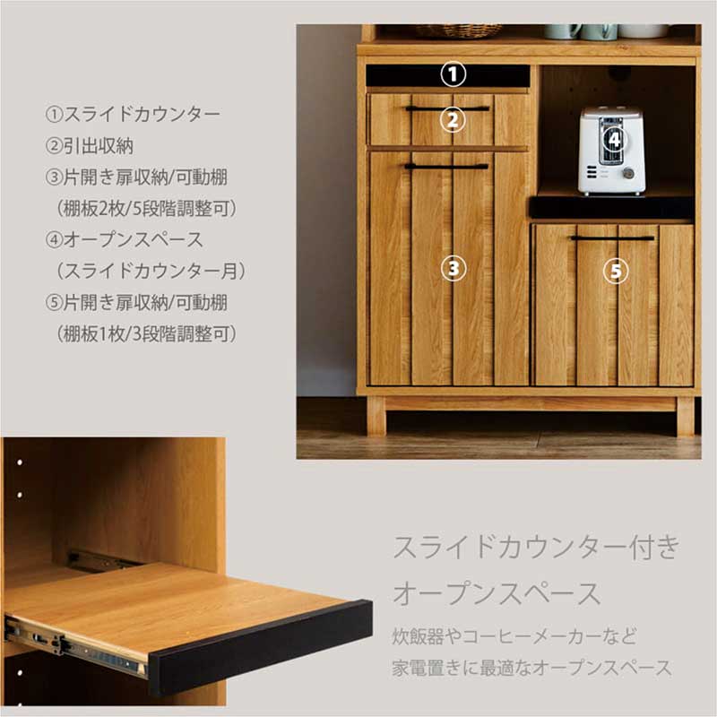 日曜日P最大15％〜キッチンボード 幅80 食器棚 完成品 キッチン 収納