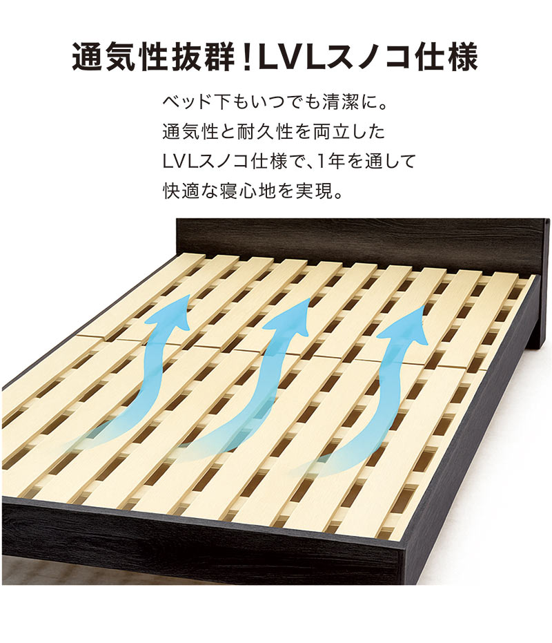 5日つく日P9%〜 ベッド ワイドダブル ベッドフレーム すのこベッド