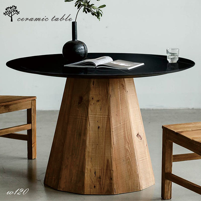 5日P14％〜 ダイニングテーブル 丸 120 セラミック 4人用 6人用 円型