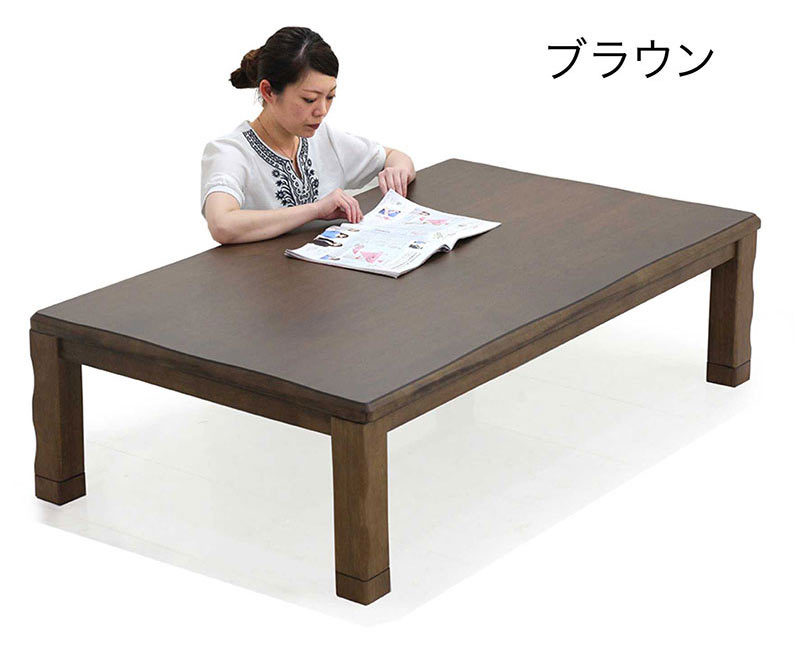 こたつテーブル テーブル幅150 長方形 和モダン 継脚 高さ調節 家具調こたつ こたつ テーブルのみ 木製｜variefurni｜03