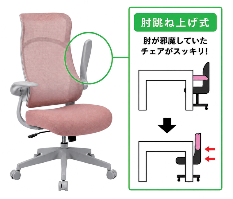 日曜日限定 P15%〜 オフィスチェア メッシュ 肘跳ね上げ 疲れにくい