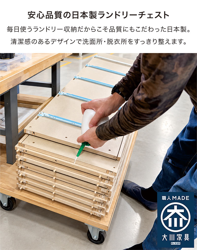 ランドリー 収納 チェスト 引き出し 隙間収納 洗面所 スリム 日本製