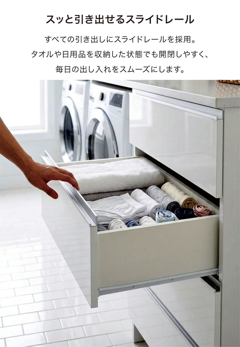 ランドリー 収納 チェスト 引き出し 隙間収納 洗面所 スリム 日本製