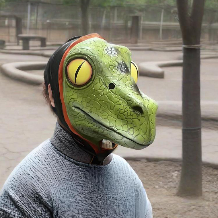恐竜 トカゲ ワニ ヘビ ヤモリ お面 仮面 かぶりもの 被り物 コスプレ