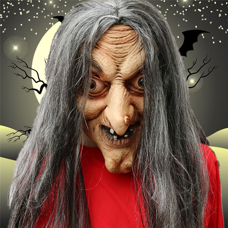 魔女 ハロウィン 老婆 呪い 鬼女 幽霊 お婆さん お化け かぶりもの ホラー マスク 妖怪 リアル お化け屋敷 ラバーマスク 変装グッズ 仮装 被り物 お面 仮面 学芸会 文化祭
