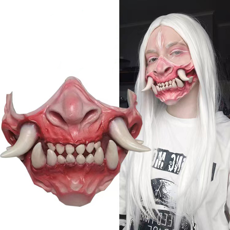怪獣マスク アニマルマスク ハロウィン 半顔 ジョークグッズ コスプレ ラバーマスク 変装グッズ 仮装 被り物 お面 仮面 小物 お化け屋敷 学芸会 文化祭