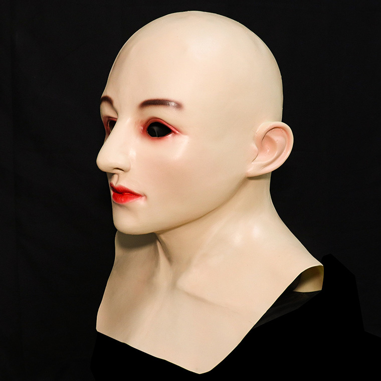 美人 美女 女性 婦人 若者 尼 お面 仮面 おめん 変装 マスク コスプレ 顔 被り物 かぶりもの 仮装 ハロウィン パーティー ラバーマスク 
