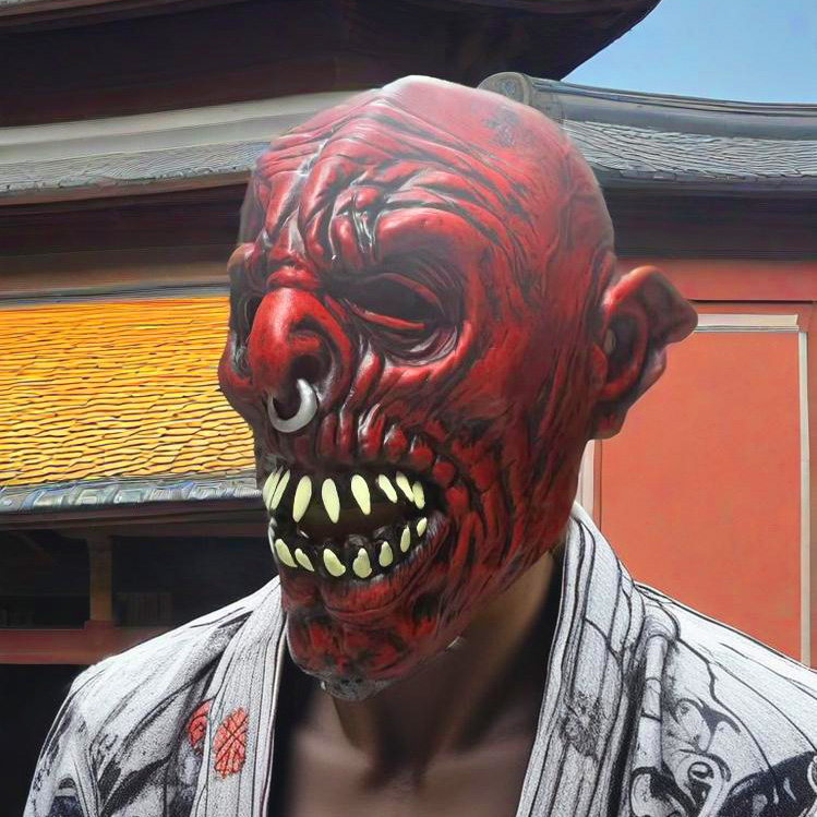 デビル マスク 般若 はんにゃ 悪魔 魔王 赤鬼 赤い お面 仮面 かぶりもの 被り物 能面 面具 豆まき 節分 鬼 白鬼 鬼 金鬼 銀鬼 魔王 怖い