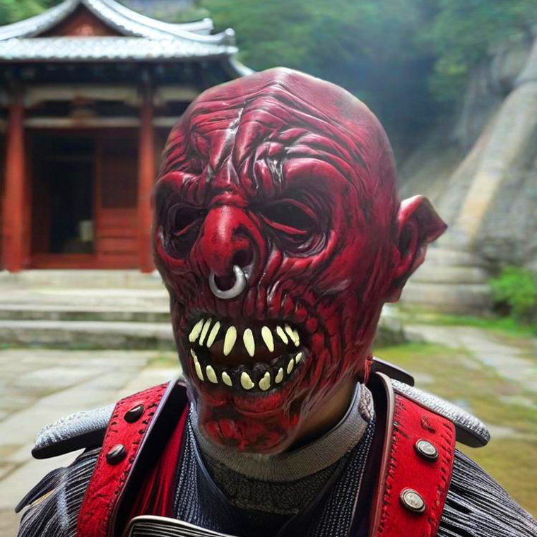 デビル マスク 般若 はんにゃ 悪魔 魔王 赤鬼 赤い お面 仮面 かぶりもの 被り物 能面 面具 豆まき 節分 鬼 白鬼 鬼 金鬼 銀鬼 魔王 怖い