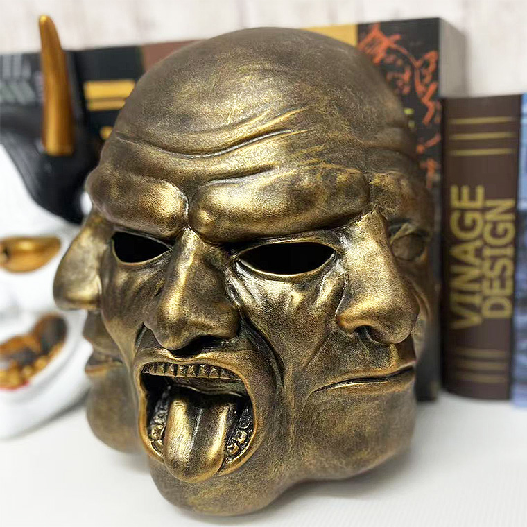 三面鬼神 マスク 三つの顔 お面 神話 守護神 モンスター 怪獣 鬼