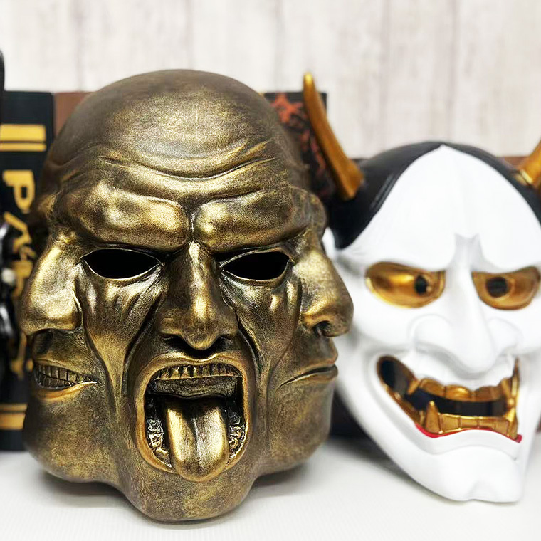 三面鬼神 マスク 三つの顔 お面 神話 守護神 モンスター 怪獣 鬼