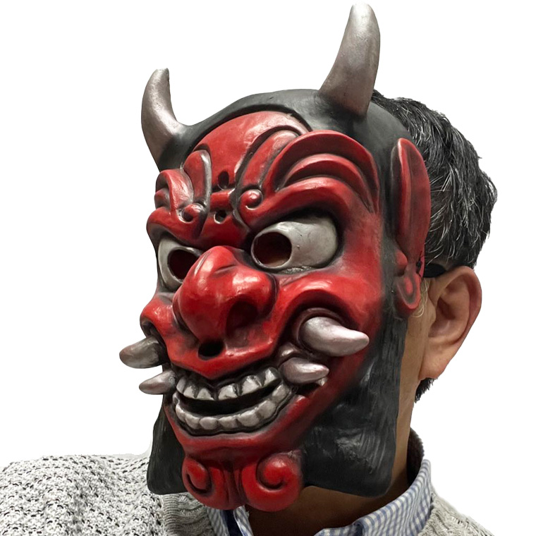 般若 はんにゃ 鬼 般若の お面 仮面 能面 怖い 豆まき 節分 鬼 赤鬼 ラバーマスク 仮装 被り物 お化け屋敷 変装 ハロウィン