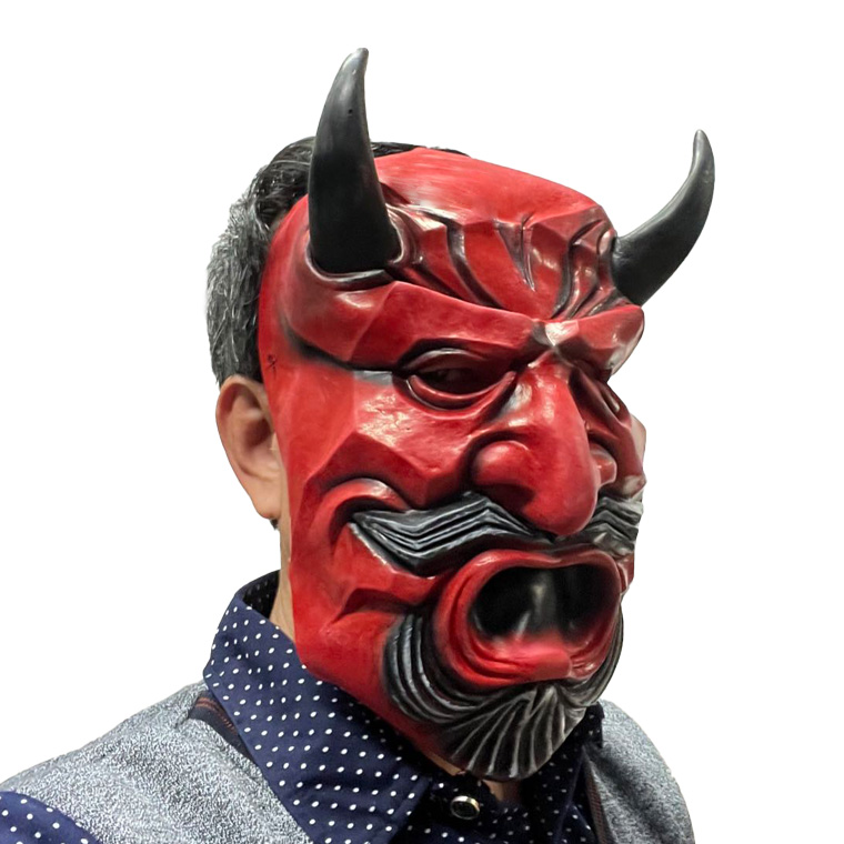 般若 はんにゃ 鬼 般若の お面 仮面 能面 怖い 豆まき 節分 鬼 赤鬼 大 魔王 魔除け 厄払い ラバーマスク 仮装 被り物 お化け屋敷 変装 ハロウィン