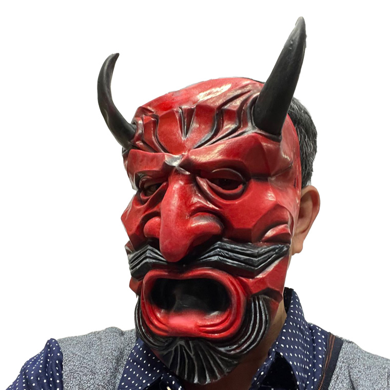 般若 はんにゃ 鬼 般若の お面 仮面 能面 怖い 豆まき 節分 鬼 赤鬼 大 魔王 魔除け 厄払い ラバーマスク 仮装 被り物 お化け屋敷 変装 ハロウィン
