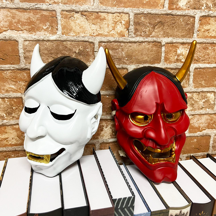 妖狐 狐 鬼 能面 妖怪 般若 はんにゃ マスク 狐のお面 樹脂製 コスプレ 般若の 仮面