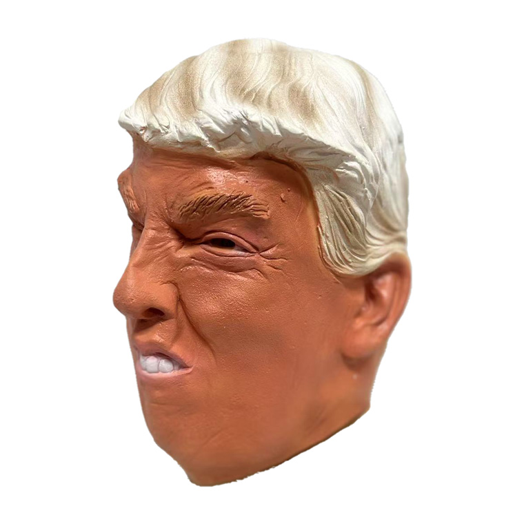 トランプ 大統領 マスク お面 仮面 かぶりもの アメリカ 赤い 帽子 変人 狂人 政治家 被り物 変装グッズ 仮装 コスプレ ハロウィン ラバーマスク 学芸会 文化祭