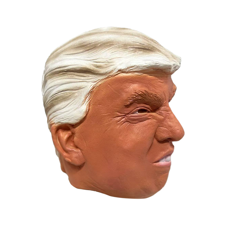 トランプ 大統領 マスク お面 仮面 かぶりもの アメリカ 赤い 帽子 変人 狂人 政治家 被り物 変装グッズ 仮装 コスプレ ハロウィン ラバーマスク 学芸会 文化祭