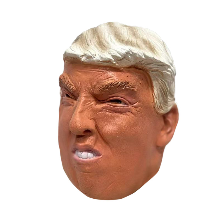 トランプ 大統領 マスク お面 仮面 かぶりもの アメリカ 赤い帽子 変人 狂人 政治家 被り物 変装グッズ 仮装 コスプレ ハロウィン ラバーマスク 学芸会 文化祭