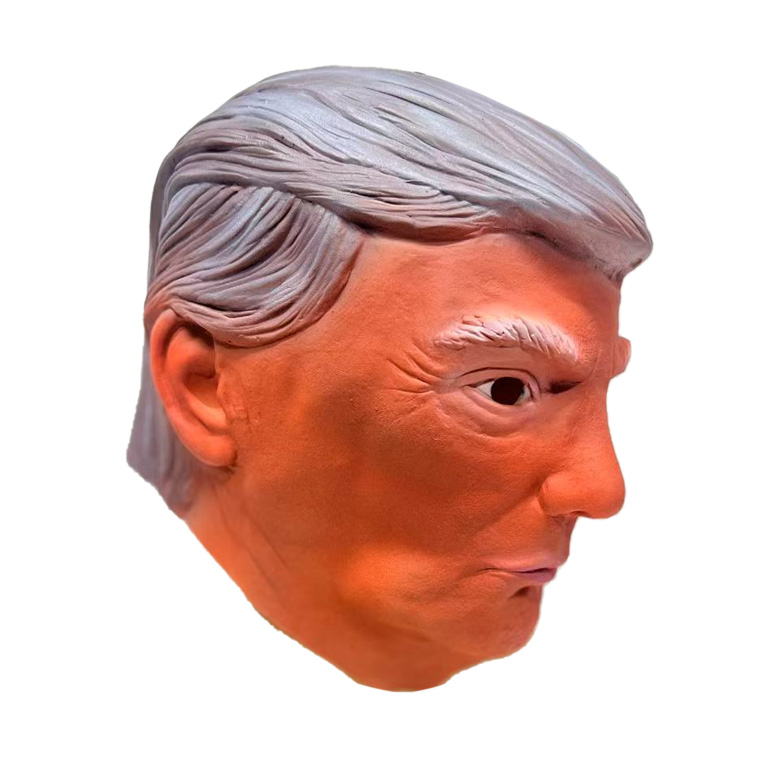 トランプ 大統領 マスク お面 仮面 かぶりもの アメリカ 赤い 帽子 変人 狂人 政治家 被り物 変装グッズ 仮装 コスプレ ハロウィン ラバーマスク 学芸会 文化祭