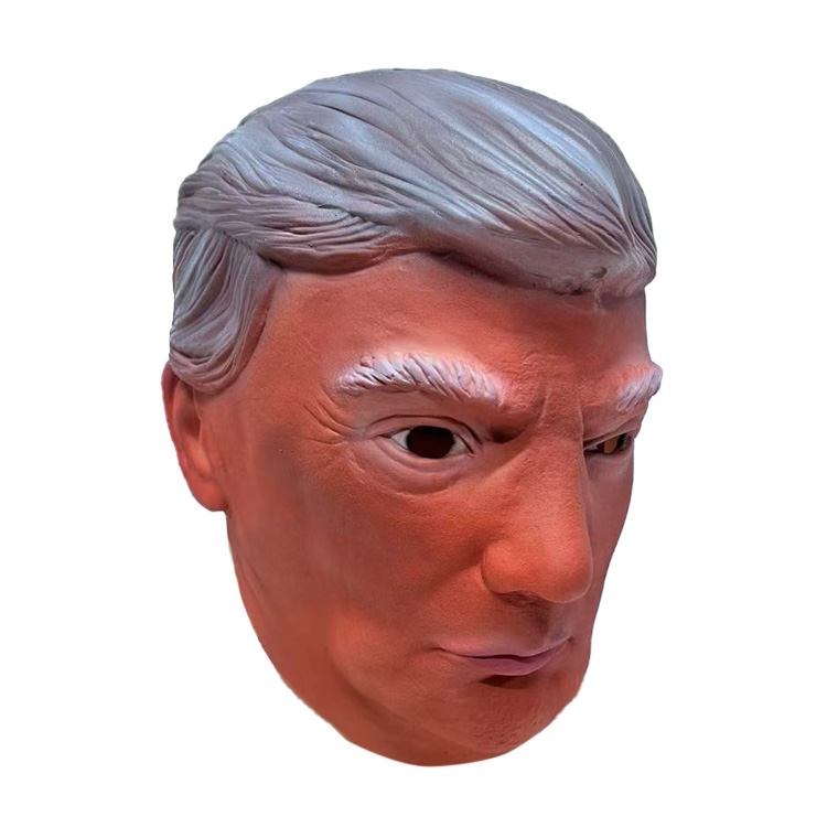トランプ 大統領 マスク お面 仮面 かぶりもの アメリカ 赤い 帽子 変人 狂人 政治家 被り物 変装グッズ 仮装 コスプレ ハロウィン ラバーマスク 学芸会 文化祭