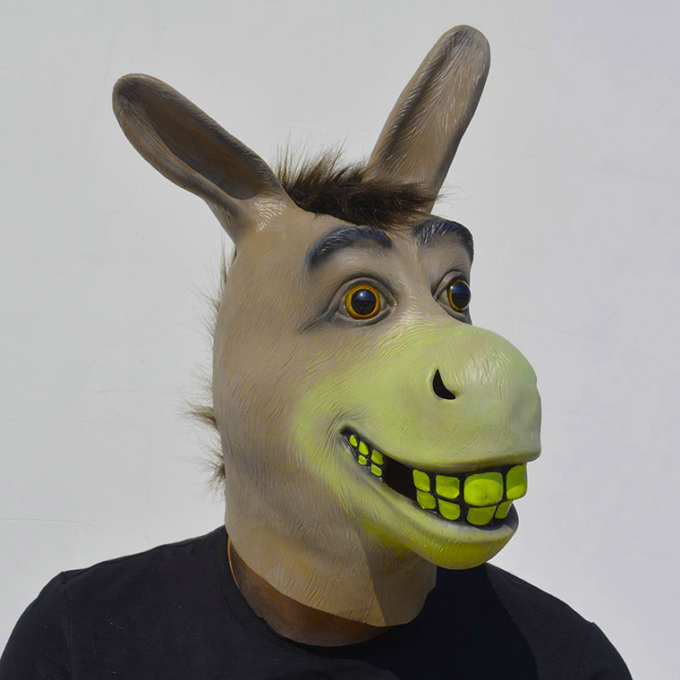 アニマル マスク ロバ 馬 牛 羊 かぶりもの リアル 動物 お面 仮面 仮装 被り物 ハロウィン ラバーマスク パンダ 虎 熊 ライオン 狼 変装グッズ お化け屋敷 