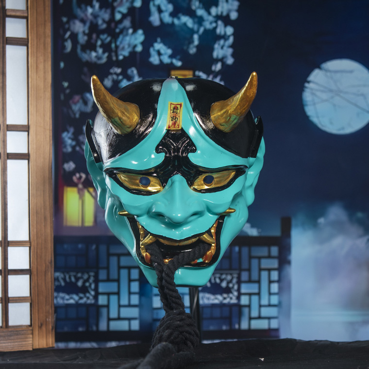 般若 はんにゃ マスク 般若の お面 樹脂 型 仮面 青鬼 青 かぶりもの