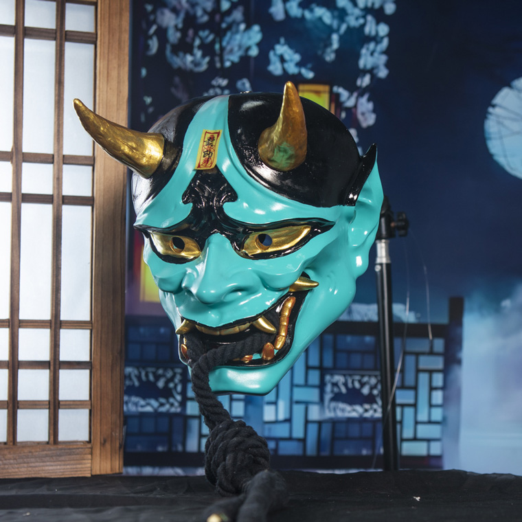 般若 はんにゃ マスク 般若の お面 樹脂 型 仮面 青鬼 青 かぶりもの