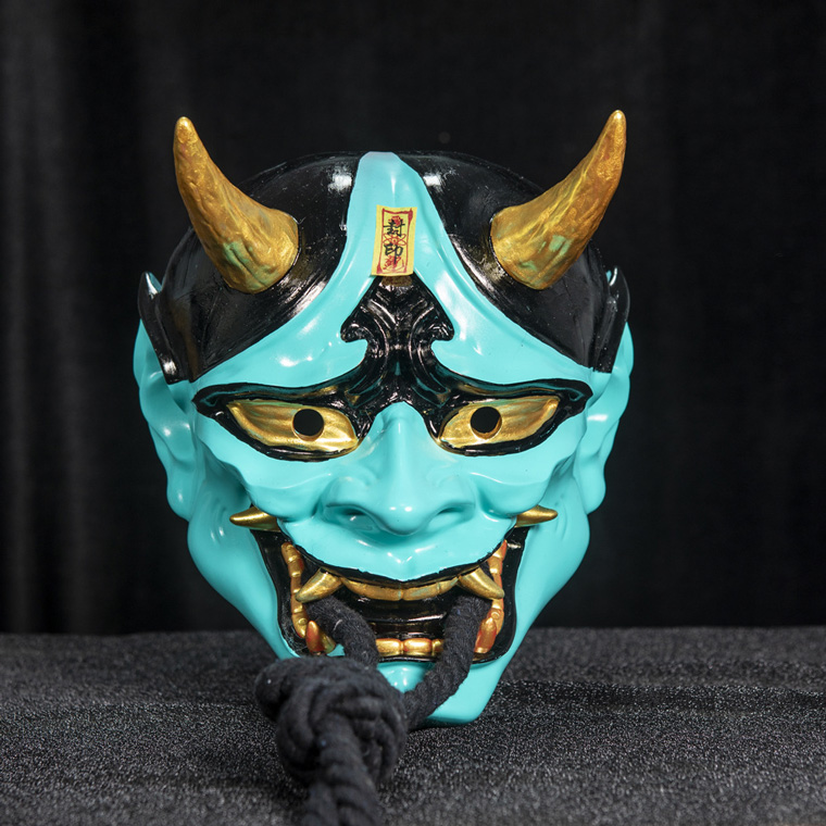 般若 はんにゃ マスク 般若の お面 樹脂 型 仮面 青鬼 青 かぶりもの