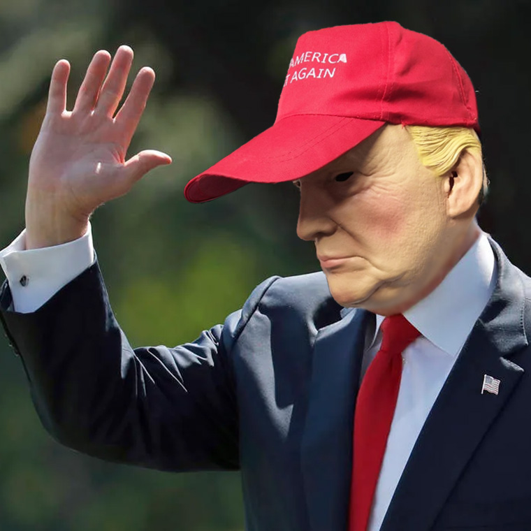 トランプ 大統領 マスク お面 仮面 かぶりもの アメリカ 赤い帽子 変人 狂人 政治家 被り物 変装グッズ 仮装 コスプレ ハロウィン ラバーマスク 学芸会 文化祭 