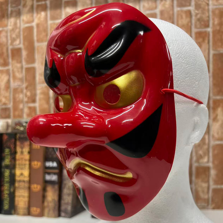 天狗 お面 2個セット PVC 軽量 スポンジ付き 赤天狗 仮装 和風 マスク 祭り コスプレ 能面 ひょっとこ おかめ おたふく 般若 