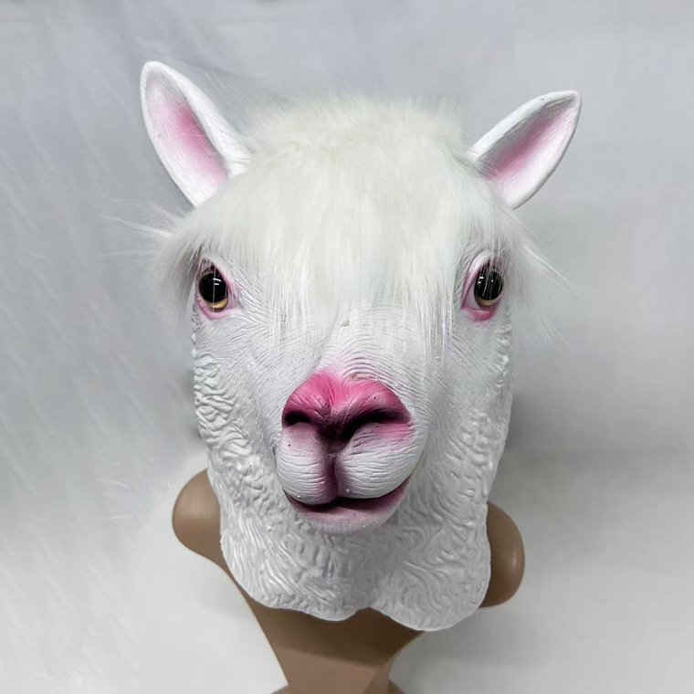 アルバカ マスク ヒツジ 羊 リアル かわいい ラクダ お面 動物マスク かぶりもの 被り物 仮面 変装 仮装