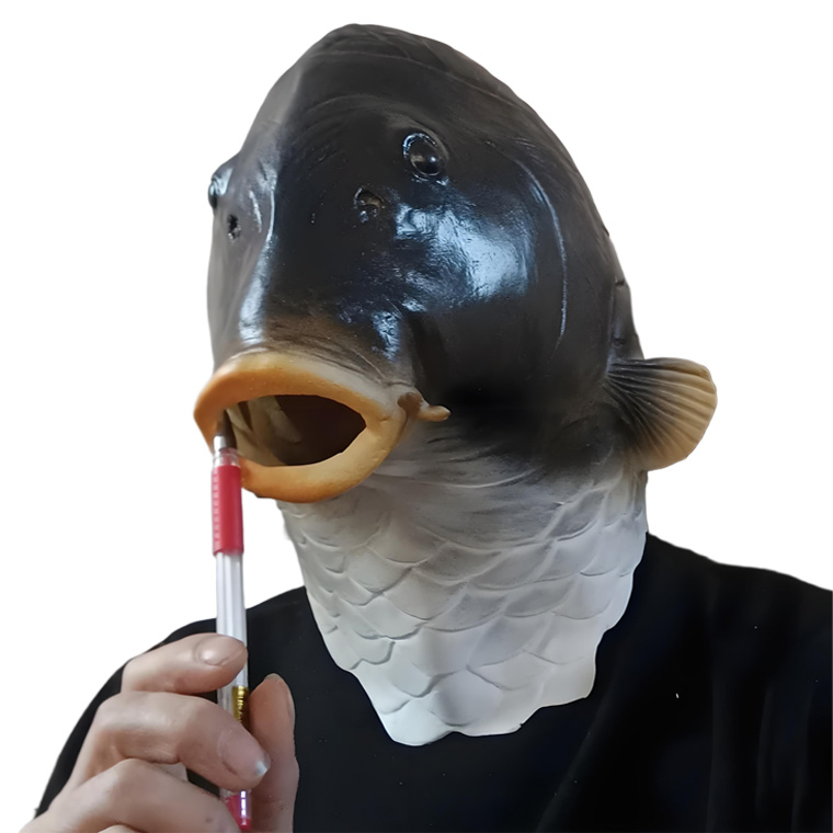 魚 コイ 鯉 黒鯉 フィッシュ マスク お面 動物マスク アニマル かぶりもの 被り物 仮面 