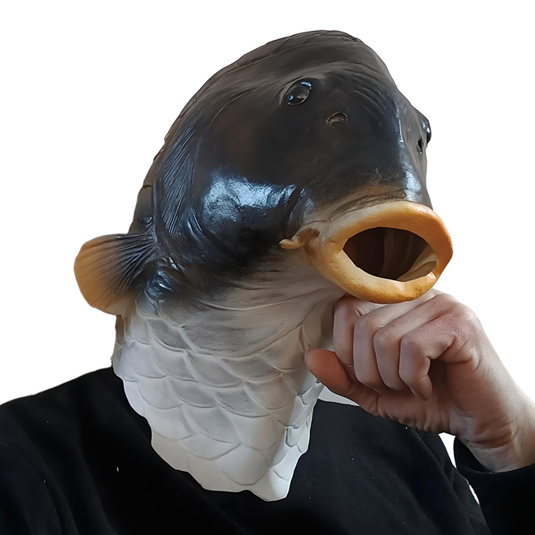 魚 コイ 鯉 黒鯉 フィッシュ マスク お面 動物マスク アニマル かぶりもの 被り物 仮面 