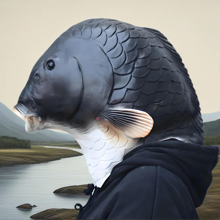 魚 コイ 鯉 黒鯉 フィッシュ マスク お面 動物マスク アニマル かぶりもの 被り物 仮面 