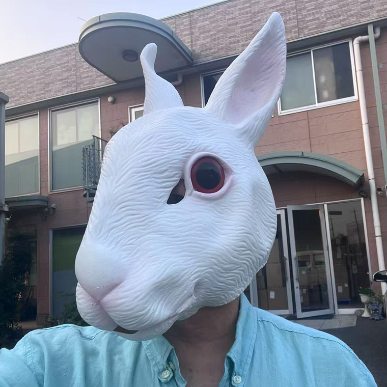 ウサギ 兎 マスク 白うさぎ リアル ラビット かわいい お面 動物マスク