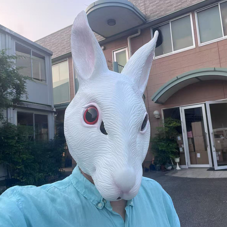 ウサギ 兎 マスク 白うさぎ リアル ラビット かわいい お面 動物マスク