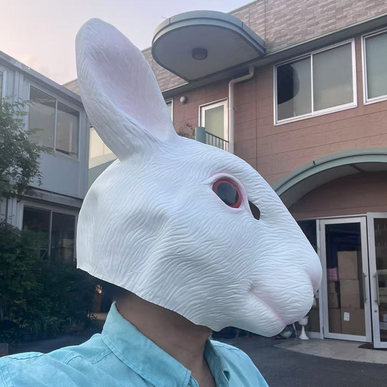  ウサギ 兎 マスク 白うさぎ リアル ラビット かわいい お面 動物マスク