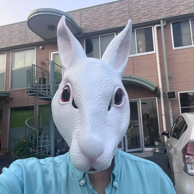 ウサギ 兎 マスク 白うさぎ リアル ラビット かわいい お面 動物マスク