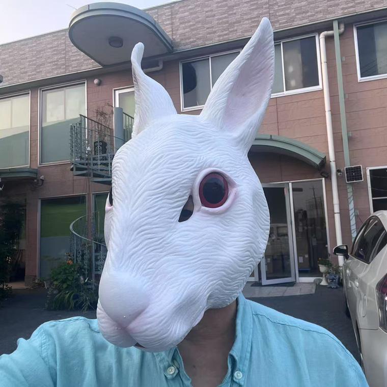  ウサギ 兎 マスク 白うさぎ リアル ラビット かわいい お面 動物マスク